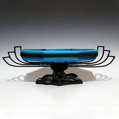Buy French Sevres Ceramic Paul Milet Art Deco Centerpiece Iron Stand • 1,030.90£