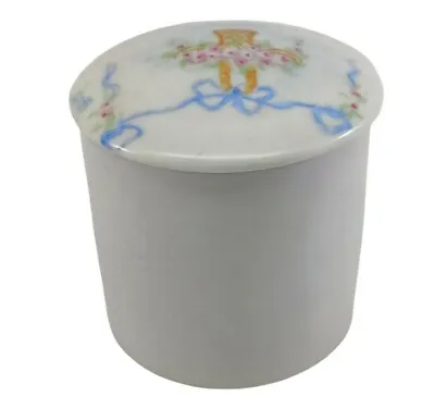 Buy Vintage Nippon Noritake Trinket Box Hand Painted Flower Basket & Bows • 15.15£
