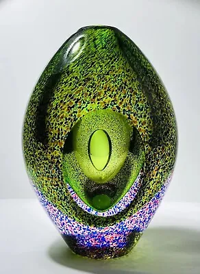 Buy ERIKA LAGERBIELKE KOSTA BODA Vase Ltd Multicolor Solid Art Glass Signed, H6-7  • 315.84£