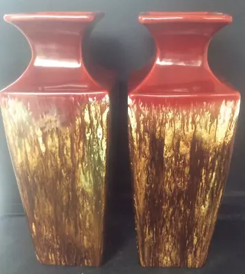 Buy Pair British Art Pottery Glazed Terracotta Vases Torquay Christopher Dresser • 430£