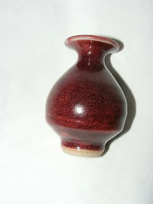 Buy Small Vintage Studio Pottery Flambe Red Glaze Vase Don Hutchinson Flared Rim • 29.99£
