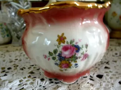 Buy NWAO Staffordshire Ironstone  EnglandYWAO Flower Pot Pink Floral Vintage • 25.99£