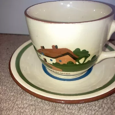 Buy Dartmouth Pottery Motto Ware Cup And Saucer Elp Yersel Tu More • 14.99£