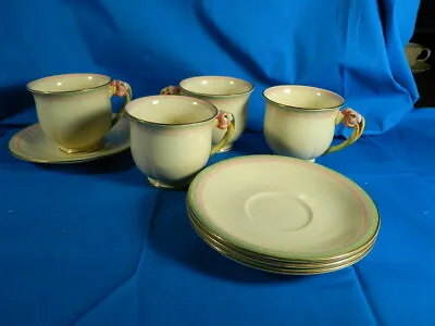 Buy Rare Lot Of 4 Figural Handle Royal Winton Tiger Lilly Honey Lily Cups And Sauce • 212.91£