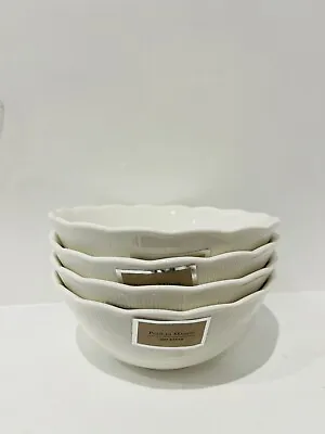 Buy Jeff Banks White Bowl Cereal Pour La Maison Cereal 15cm White Scalloped X 4 Set • 48.99£