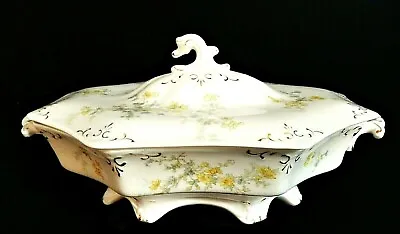 Buy Antique Covered Bowl Dish W. H. Grindley Co England Semi-porcelain 1891-1914 • 27.80£