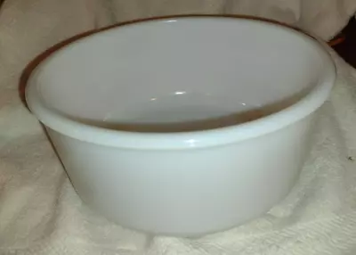 Buy Vintage White/Milk Glass Mixing Bowl 9  Wide 4-1/4  Tall Pebbled Bottom  • 7.59£