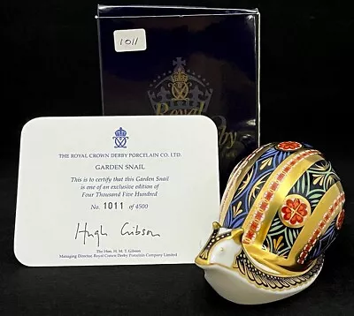 Buy Royal Crown Derby 'Garden Snail' Boxed Paperweight Signed Exclusive Ltd/Ed Gold • 69.95£