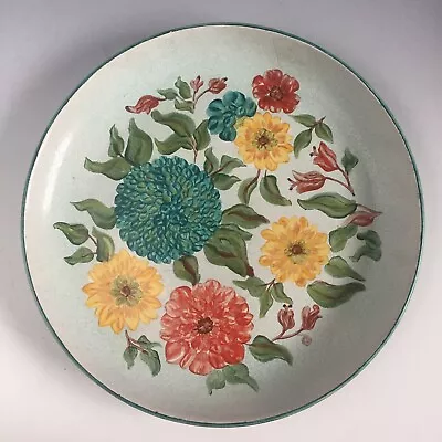 Buy Vintage DENBY Hand Painted Glyn Ware Floral Flower 12  Charger Large Plate • 19.95£