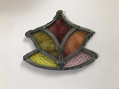 Buy Vintage Leaded Glass Piece For Ornament Or Decoration Stained Glass • 2.99£
