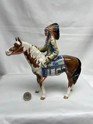 Buy BESWICK FIGURE OF A MOUNTED INDIAN CHIEF ON HORSE BACK Model No 1391 • 77£