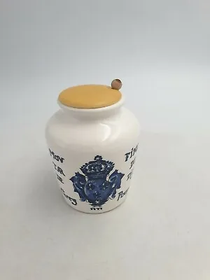 Buy Vtg French Pottery Fine De Dijon Poupon Ceramic Lidded Mustard Pot Jar W/Spoon • 17.99£