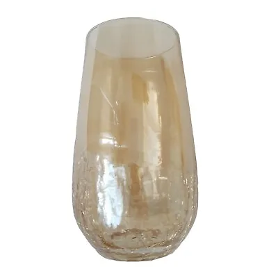 Buy Pier 1 Crackled Amber Golden Luster Highball Tumbler Water Ice Tea Wine Glass • 23.70£