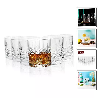 Buy 6  Whisky Crystal Cut Transparent Whiskey Glasses [ROYAL] • 21.99£