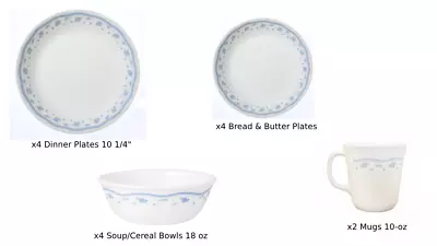 Buy New Corelle Morning Blue 14-Piece Dinnerware Set • 72.05£