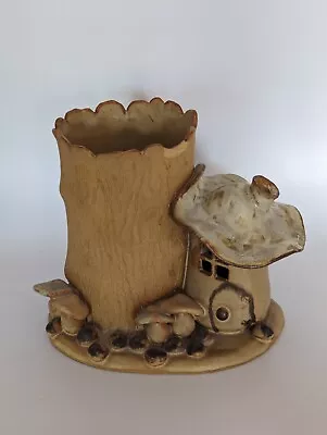 Buy Fairy Mushroom House Candle Holder Hand Made Pottery Fantasy Scene 12cm H • 12£