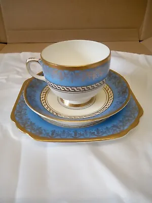 Buy Vintage Gladstone G.P & Co L Blue & Gold China  Trio-Tea Cup/Saucer/Side Plate • 10£