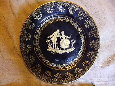 Buy Limoges Castel France Porcelain, Cobalt Blue & 22k Gold 8 3/4  Collectors Plate • 10£
