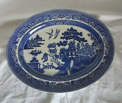 Buy Blue Willow China: Large Oval Ceramic Serving Platter. 13.75in. Johnson Bros.  • 13.70£