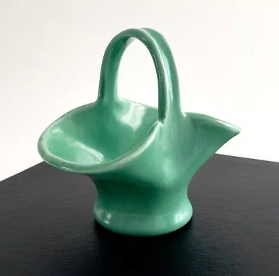 Buy Posy Basket Vintage Stoneware With Green Satin Glaze From The Dee Cee Pottery • 9£