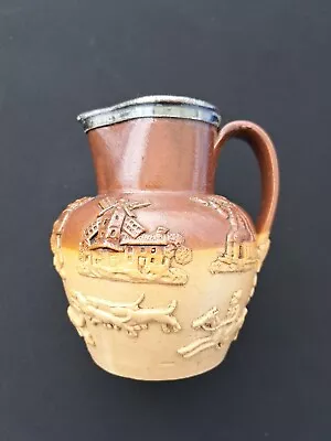Buy Salt Glaze Jug Vintage Antique Hunting Horse Stoneware • 55£