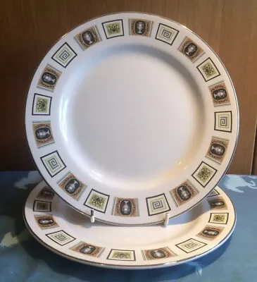 Buy Barratt's Vintage 2X Delphatic White Dinner Plate Ironstone 10” 2 Plate Set • 8£