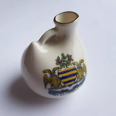 Buy Antique Crested China Salisbury Plains City Crest Ceramic Pot Vase 5cm England • 8.50£