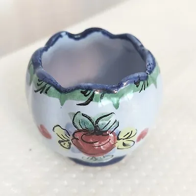 Buy Miniature Vase Art Pottery Single Flower Scalloped Edge Vestal 235 Italy • 17.29£