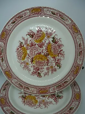 Buy Ridgway Canterbury Dessert Plates X 2 20.5 Cm Red White Vintage British • 14.99£