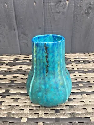 Buy Stunning Antique Mottled Turquoise Blue Vase Ruskin Style Arts & Crafts Art Deco • 140£