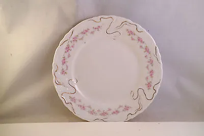 Buy Vintage Unmarked Decorative Bread Plate Gold Ribbon Pink Roses • 10.39£