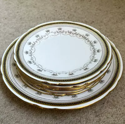 Buy Shelley Gainsborough China Plate Set For 6 Pattern 11264 Laurel Gilt  1920's • 25.49£
