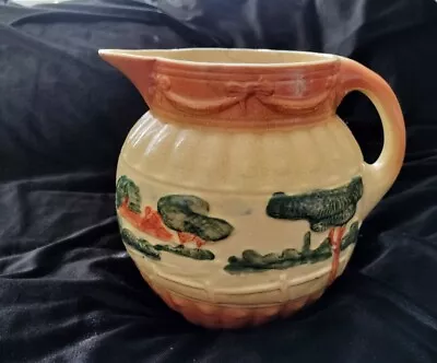 Buy Roseville Early Ware 1910-16 Antique Pottery Brown Green Landscape Pitcher • 118.74£