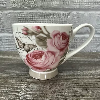 Buy Portobello By Inspire Large Cup/Mug Pink Flower White Background  Bone China • 14.99£