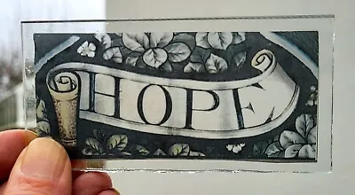Buy Stained Glass Hope Permanent Kiln Fired 11 X 5.5.cm INSERT PIECE NOT A PANEL • 20£