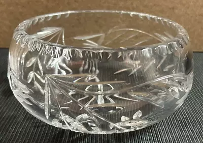 Buy Cut Glass Bowl, Floral Design, 17.5cm, (G225) • 19£