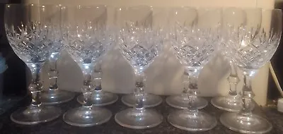 Buy Ten Vintage Edinburgh Cut Crystal Wine Glasses 150ml 16cm Height 7cm Dia Perfect • 53£