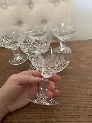 Buy Czechoslovakian Bohemian Crystal Set Of 5 Champagne Coupe / Sherbet Glasses • 80.33£