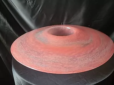 Buy Large Pink Art Glass Bowl, Vasart Scottish Glass? Vase/candle Hold,unmaked,38cm  • 120£