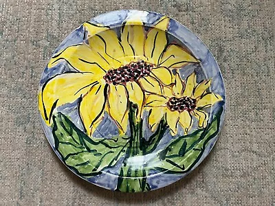 Buy Hancock Covington Signed Large Hand Painted Pottery Dish Sunflower • 18.94£