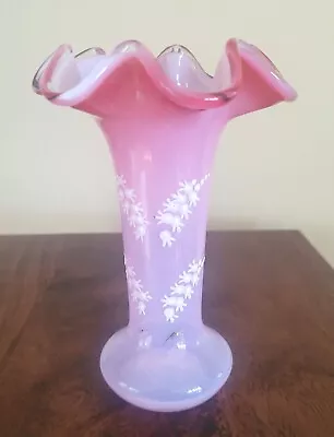 Buy Victorian Hand Decorated Frill Top Glass Vase • 30£
