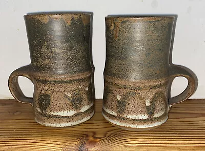 Buy 2 X David Frith Studio Pottery Denbigh  Stoneware Mug Tankard Mugs 11cm  Set #1 • 39.50£