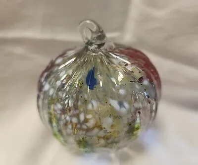 Buy Artisan Glass 3  Speckled Multi Color Ribbed Blown Glass Ornament Ball • 14.38£
