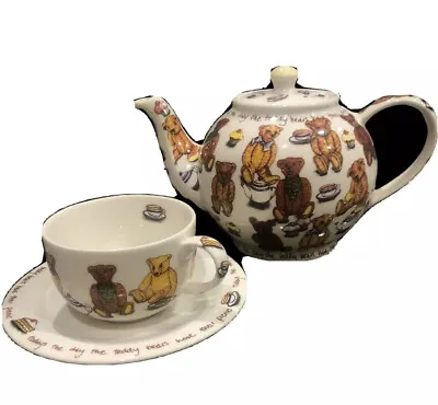Buy New W/Label Paul Cardew Classic Ceramic Ted-Tea Teddy Bears Picnic Teapot & Cup • 56.06£