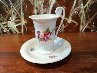 Buy Ak Kaiser Germany, Classy Moccha Cup With Saucer, Empire Form Floral Decoration • 22.33£