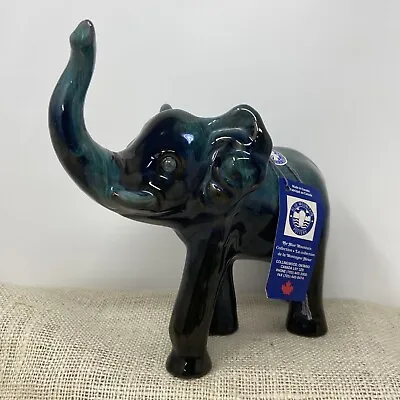 Buy Vintage Blue Mountain Pottery Green Glazed Elephant 9” X 9” • 120.06£