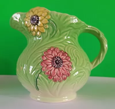 Buy SHORTER & SON - Cream Jug, Flowers On Green Body - Hand Painted, Made In England • 8.50£