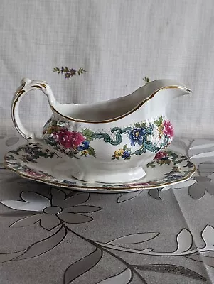 Buy VINTAGE BOOTHS POTTERY FLORADORA Gravy Boat And A Stand  • 0.99£