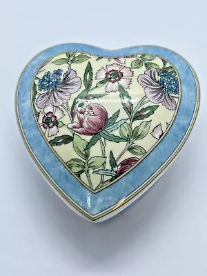 Buy Rare Wedgwood Sarah Design Bone China Small Lidded Heart Shape Trinket Box • 9£