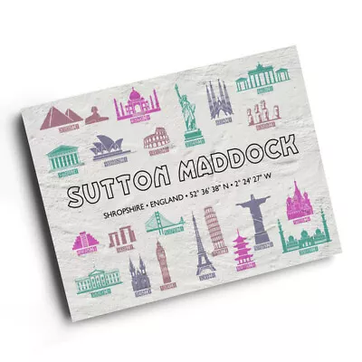 Buy A3 PRINT - Sutton Maddock, Shropshire, England - World Landmarks • 9.99£